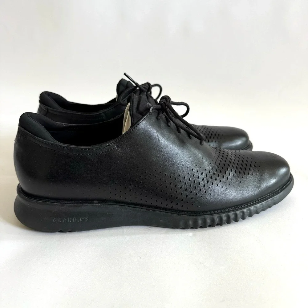 Cole Haan Mens 2.ZeroGrand Black‎ Oxford Laser Wingtip Dress Shoes 13